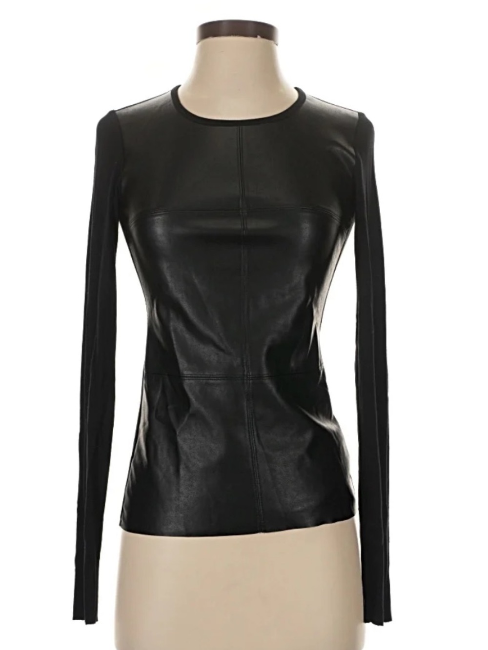 Bailey 44 Long-Sleeve Faux Leather Top